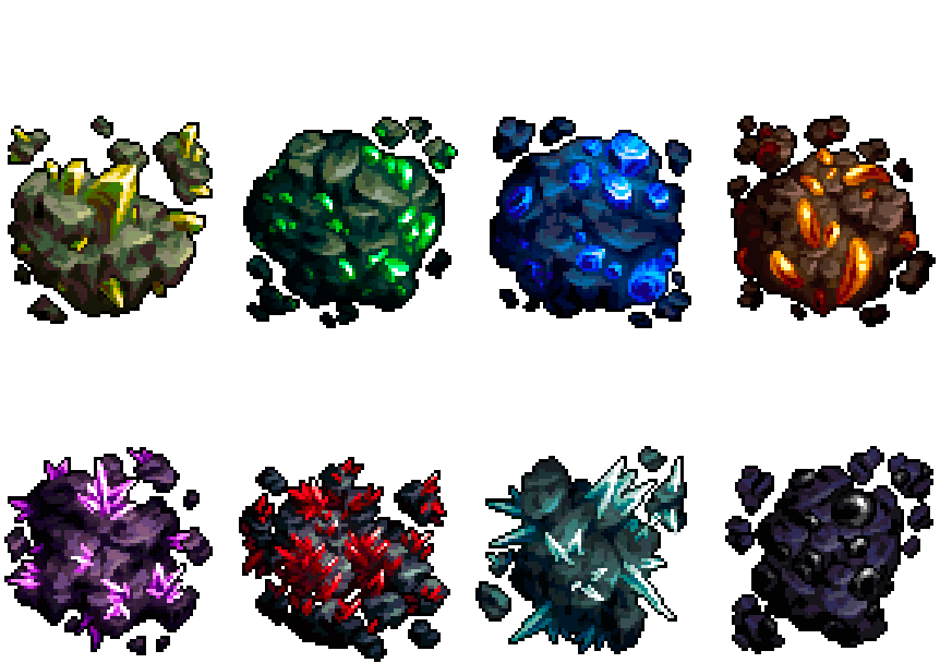Ore types and their appearances